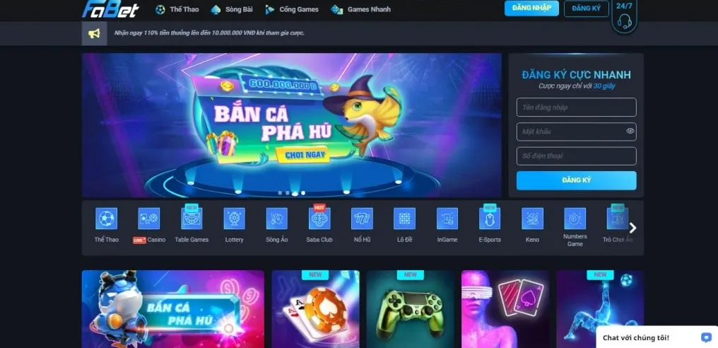 Trải nghiệm cá cược Casino Online tại Fabet